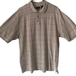 Pre Owned Men’s Eagle Short Sleeve Polo Plaid Sz XL Casual Comfort Style Golf